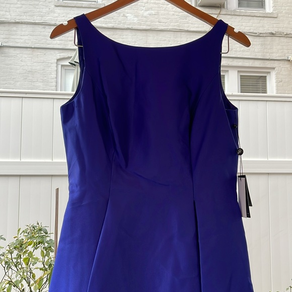 Adrianna Papell - Sleeveless Mikado Fit and Flare Midi Dress - Neptune 8 - Picture 4 of 15